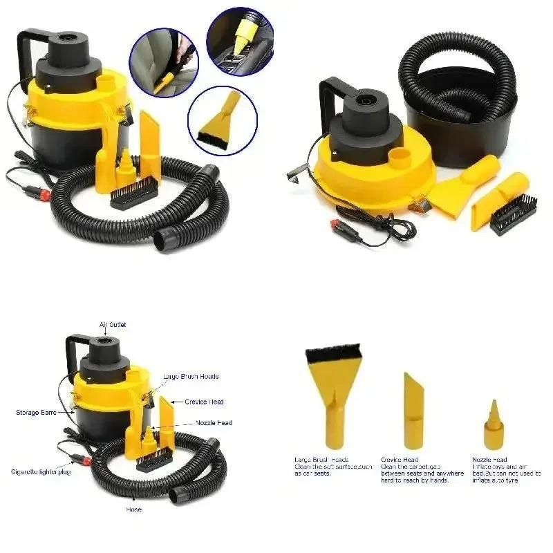 Aspiradora de Tambor Húmedo y Seco de Alta Potencia para Coche - 120W, 12V